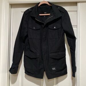 KR3W Men's Military Style Black Jacket Size Medium